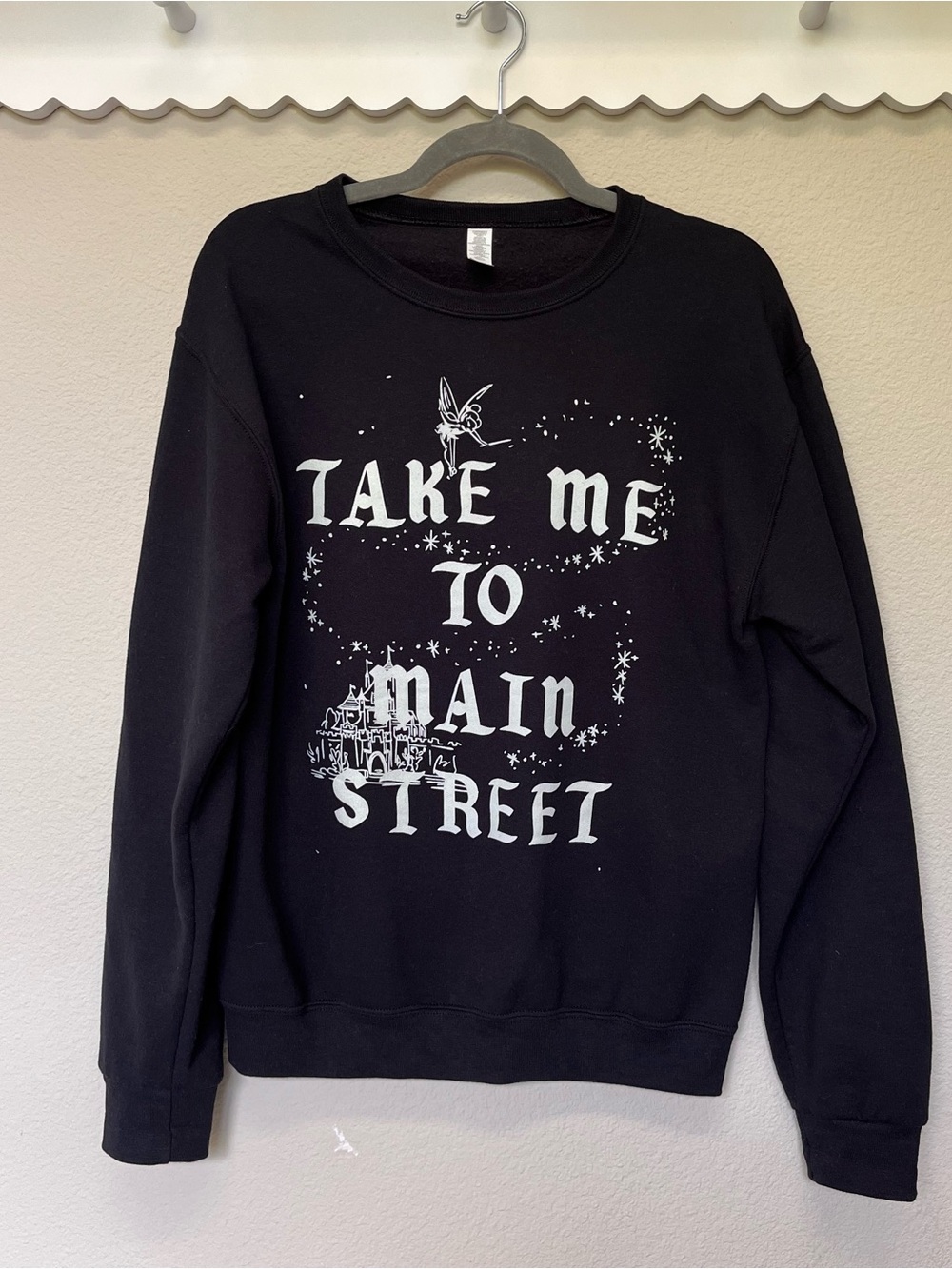 Black "Take Me to Main Street" Graphic Crewneck Sweatshirt